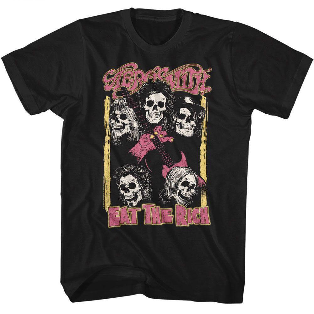 Aerosmith Skulls Recolor Black T Shirt